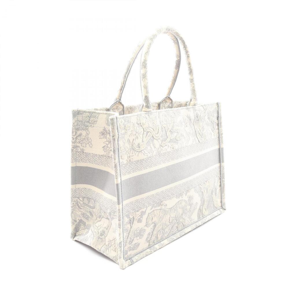 Dior White Bag BOOK Canvas TOTE Gray - Picture 2 of 7